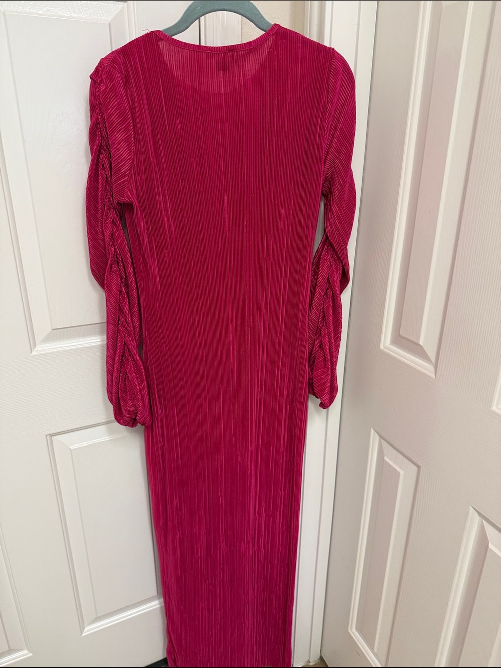 Boohoo Fuchsia Embellished Ribbed Long Sleeve Maxi Dress - Picture 6 of 8